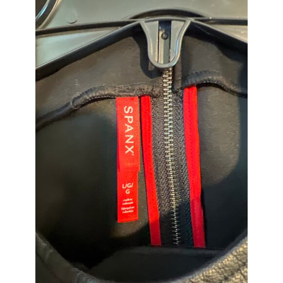 Spanx size large mixed media sheath dress faux leather - Picture 4 of 5